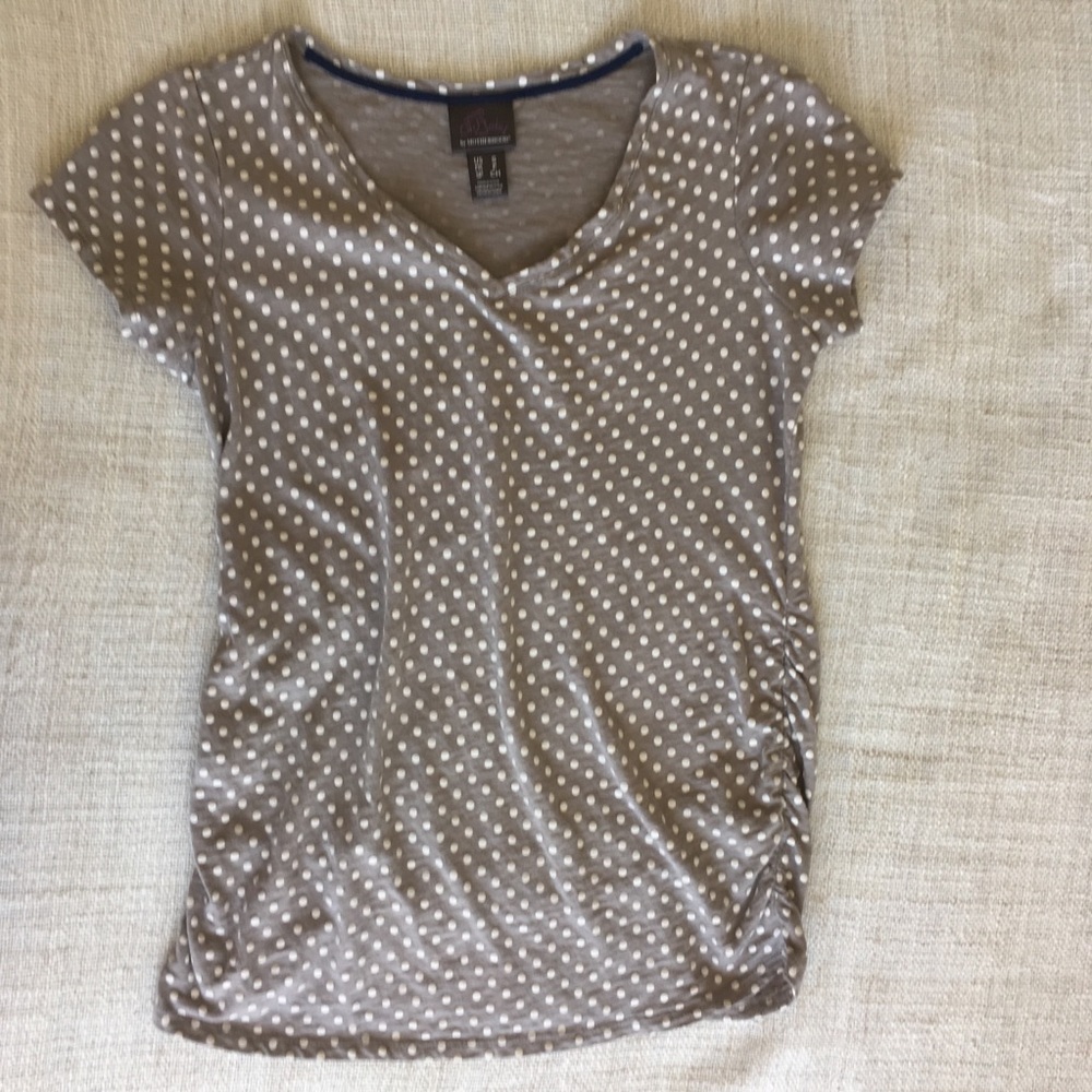 Maternity V Neck Polka Dot T Shirt